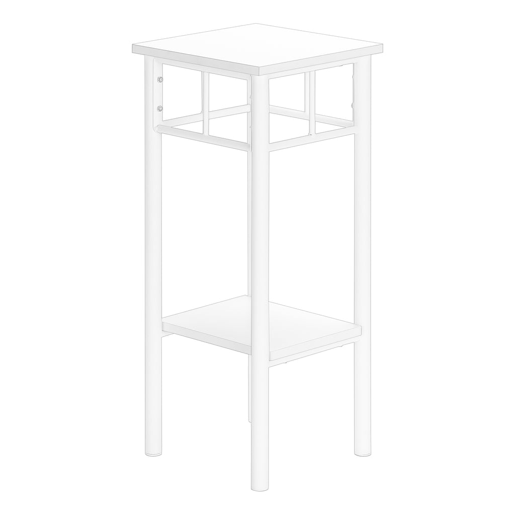 ACCENT TABLE - 28""H / WHITE / WHITE METAL