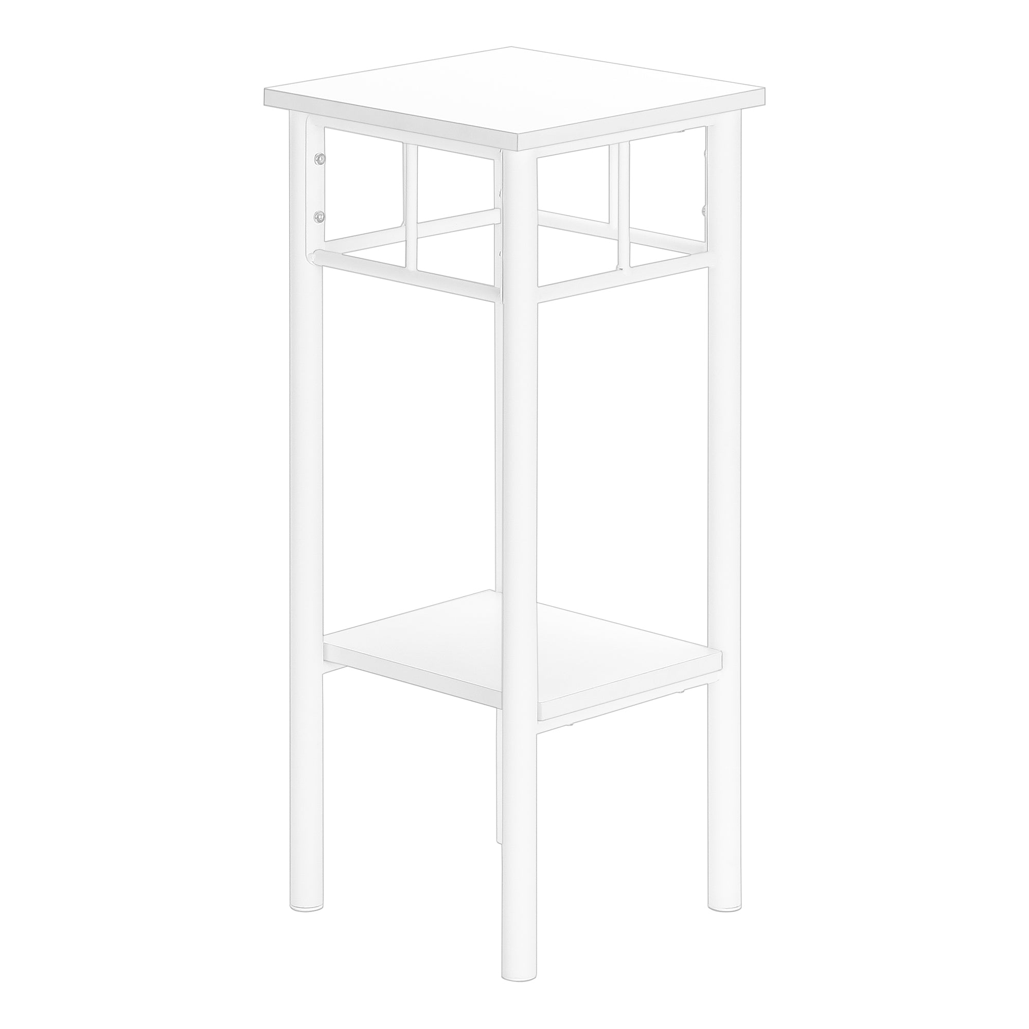 ACCENT TABLE - 28""H / WHITE / WHITE METAL