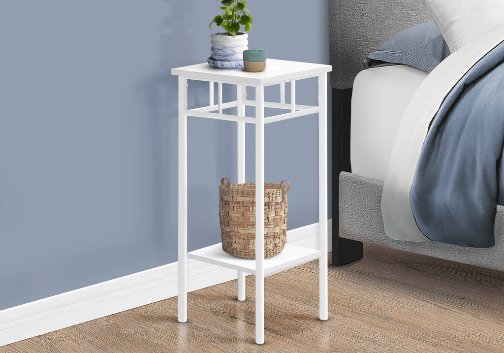 ACCENT TABLE - 28""H / WHITE / WHITE METAL