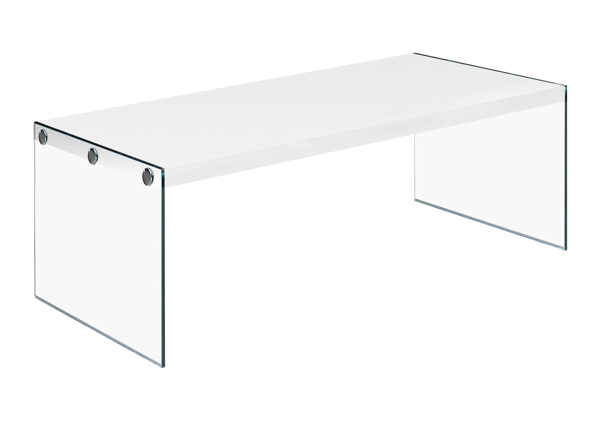 COFFEE TABLE - GLOSSY WHITE WITH TEMPERED GLASS