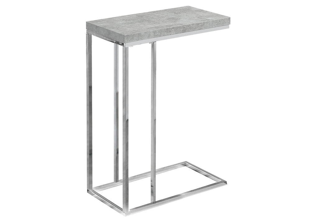 ACCENT TABLE - GREY CEMENT WITH CHROME METAL