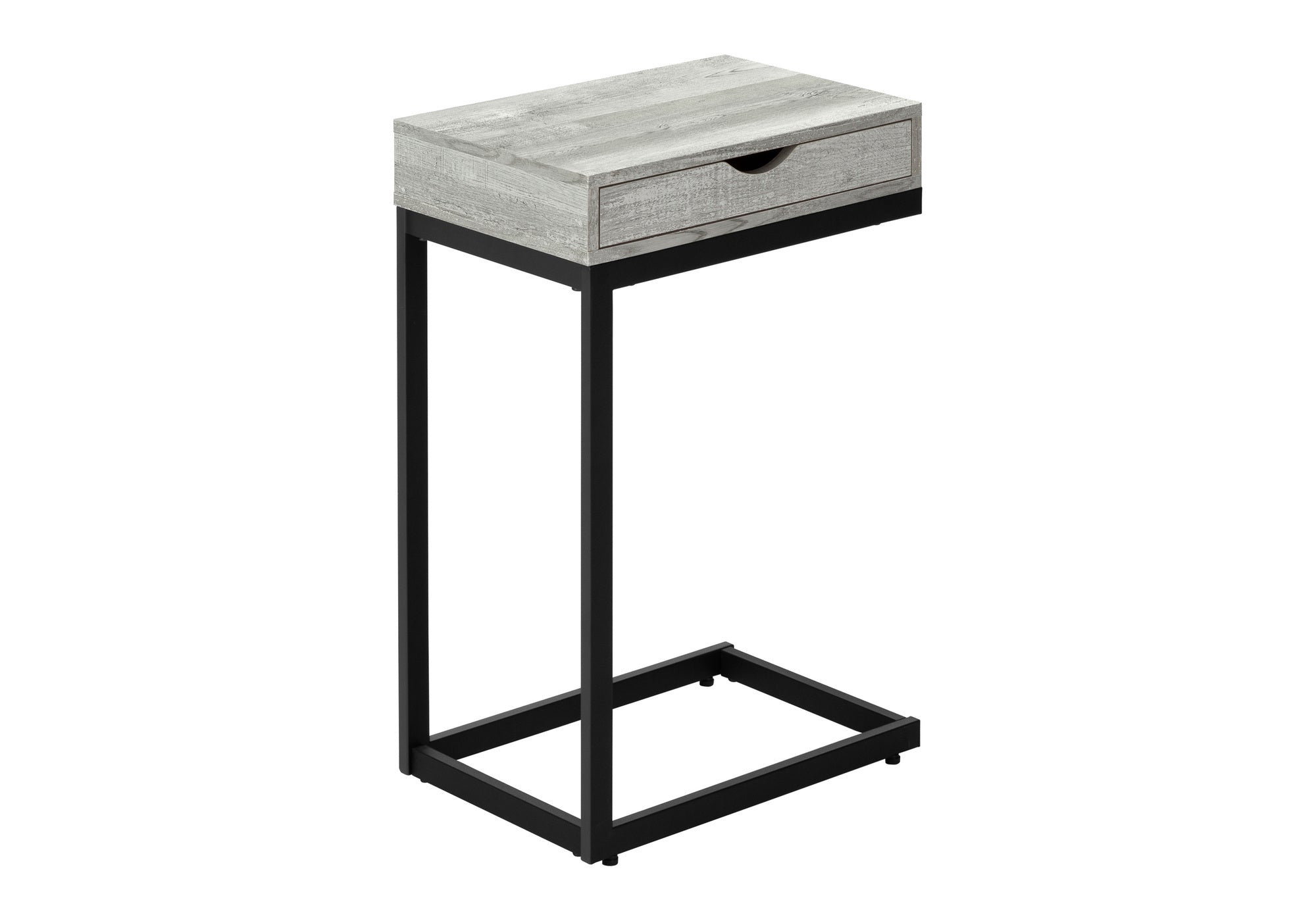 ACCENT TABLE - GREY RECLAIMED WOOD-LOOK / BLACK / DRAWER