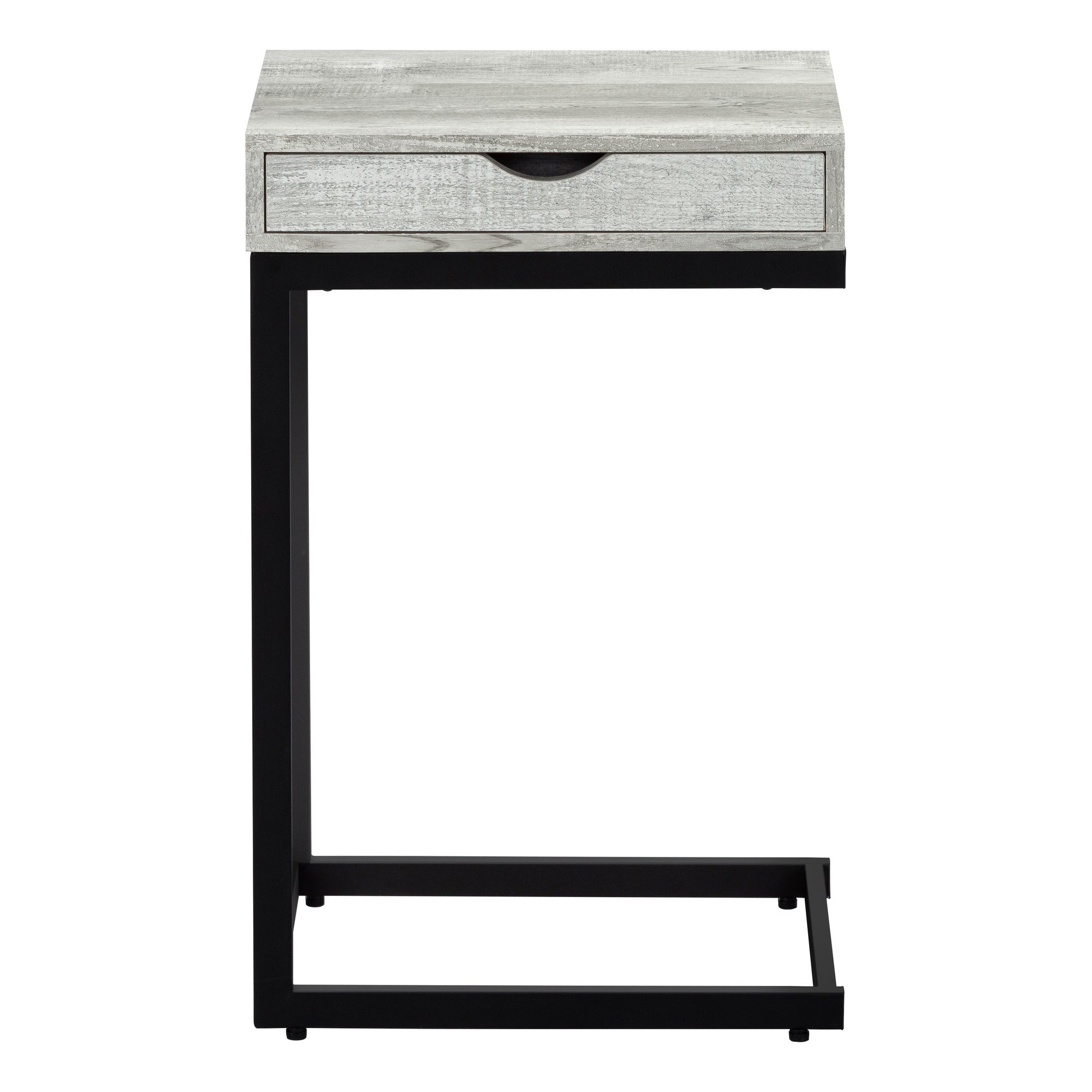 ACCENT TABLE - GREY RECLAIMED WOOD-LOOK / BLACK / DRAWER