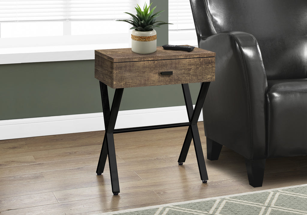 ACCENT TABLE - 24""H / BROWN RECLAIMED WOOD / BLACK METAL