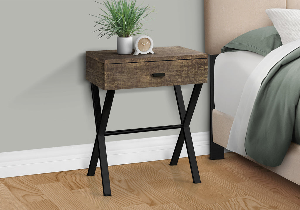 ACCENT TABLE - 24""H / BROWN RECLAIMED WOOD / BLACK METAL