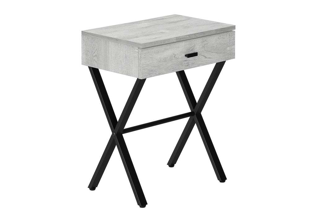 ACCENT TABLE - 24""H / GREY RECLAIMED WOOD / BLACK METAL