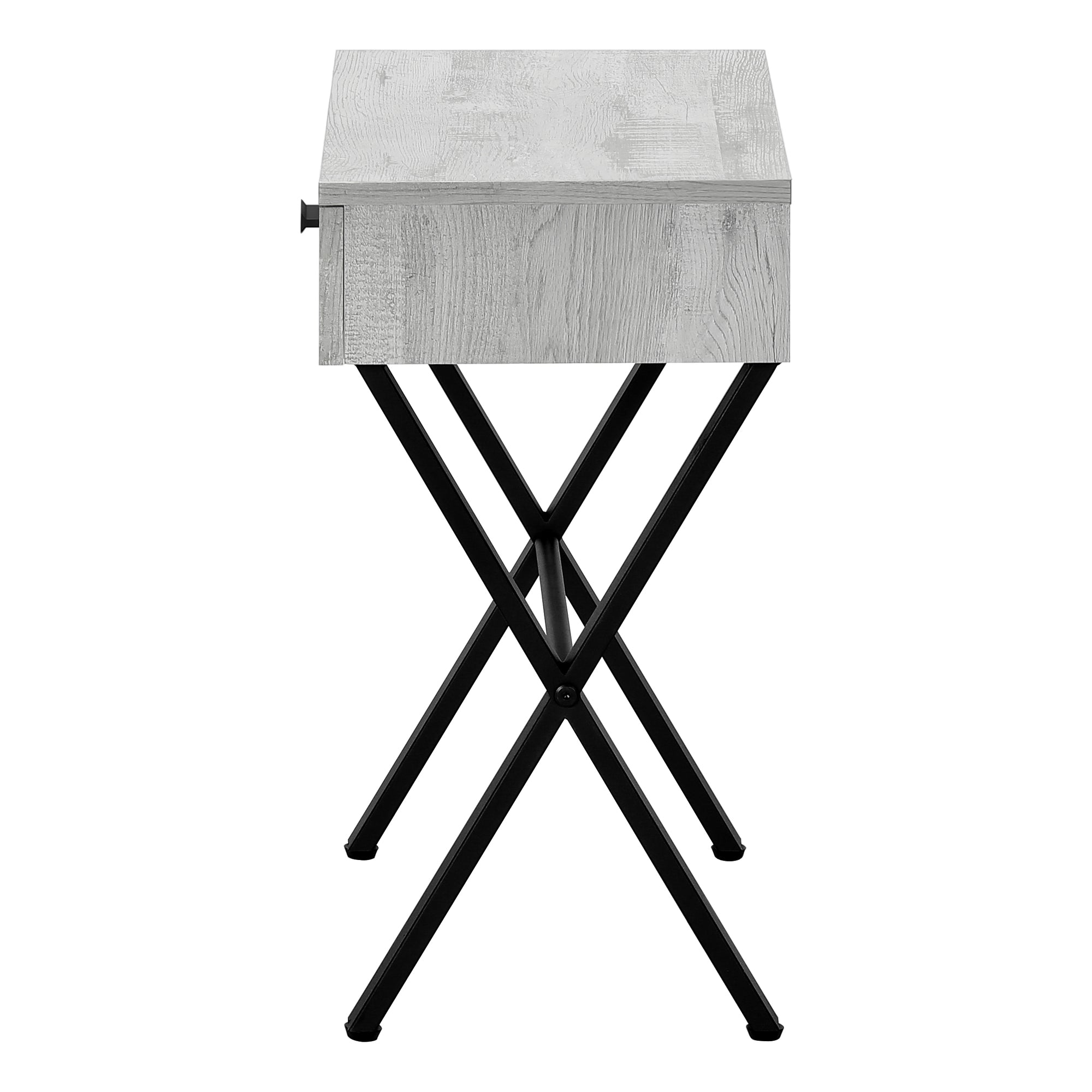ACCENT TABLE - 24""H / GREY RECLAIMED WOOD / BLACK METAL