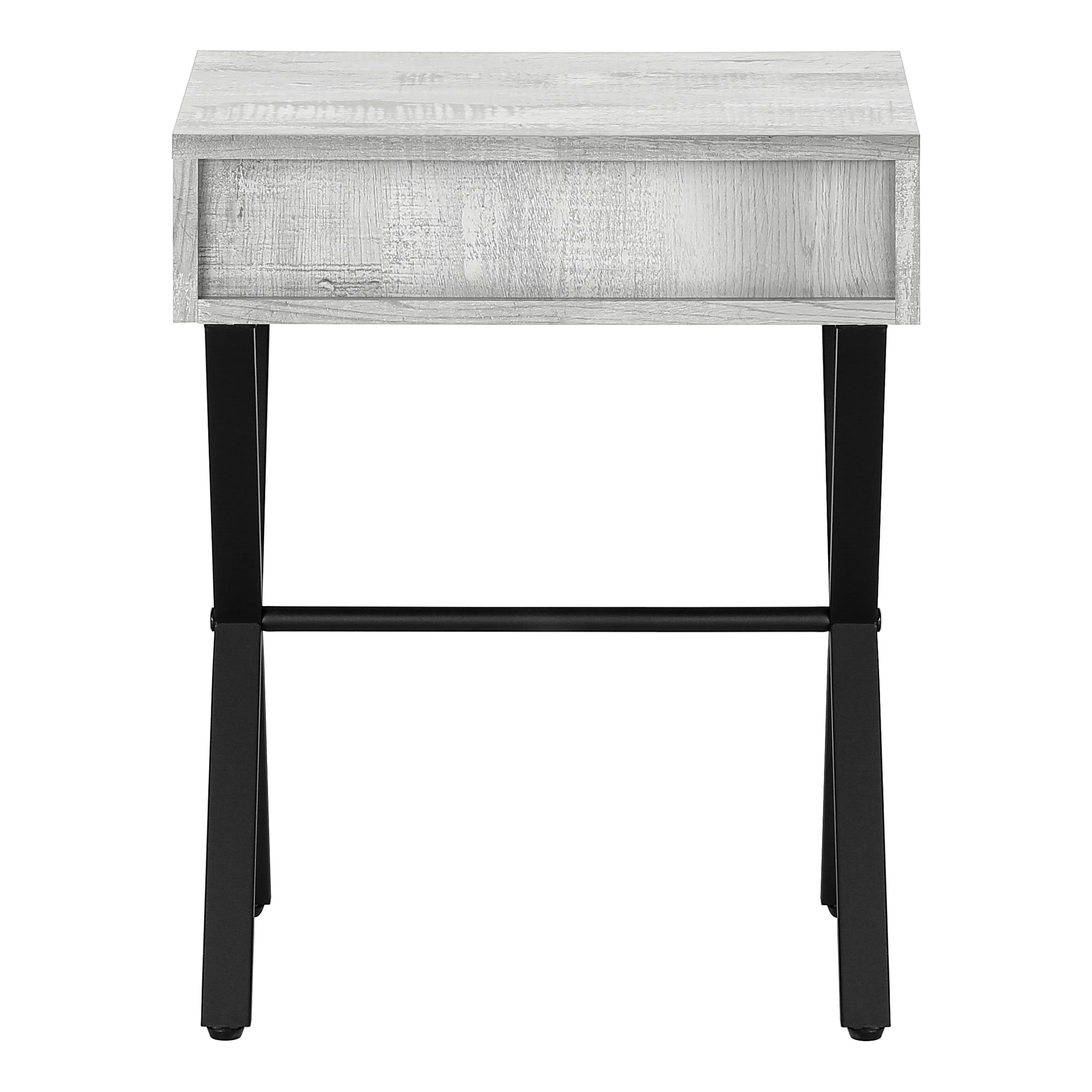 ACCENT TABLE - 24""H / GREY RECLAIMED WOOD / BLACK METAL