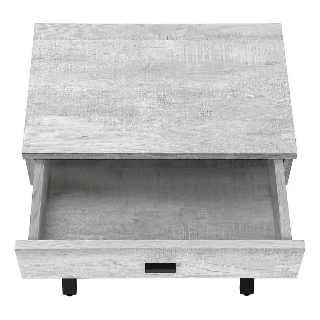 ACCENT TABLE - 24""H / GREY RECLAIMED WOOD / BLACK METAL