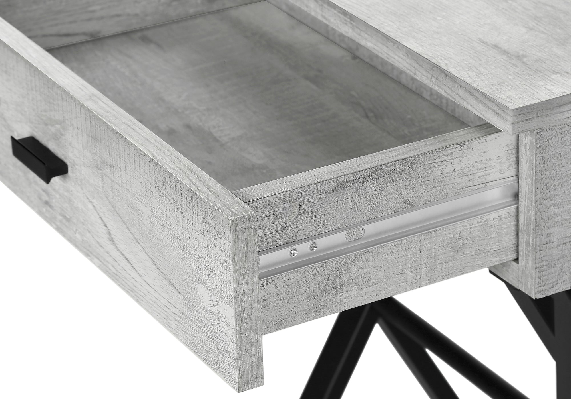 ACCENT TABLE - 24""H / GREY RECLAIMED WOOD / BLACK METAL