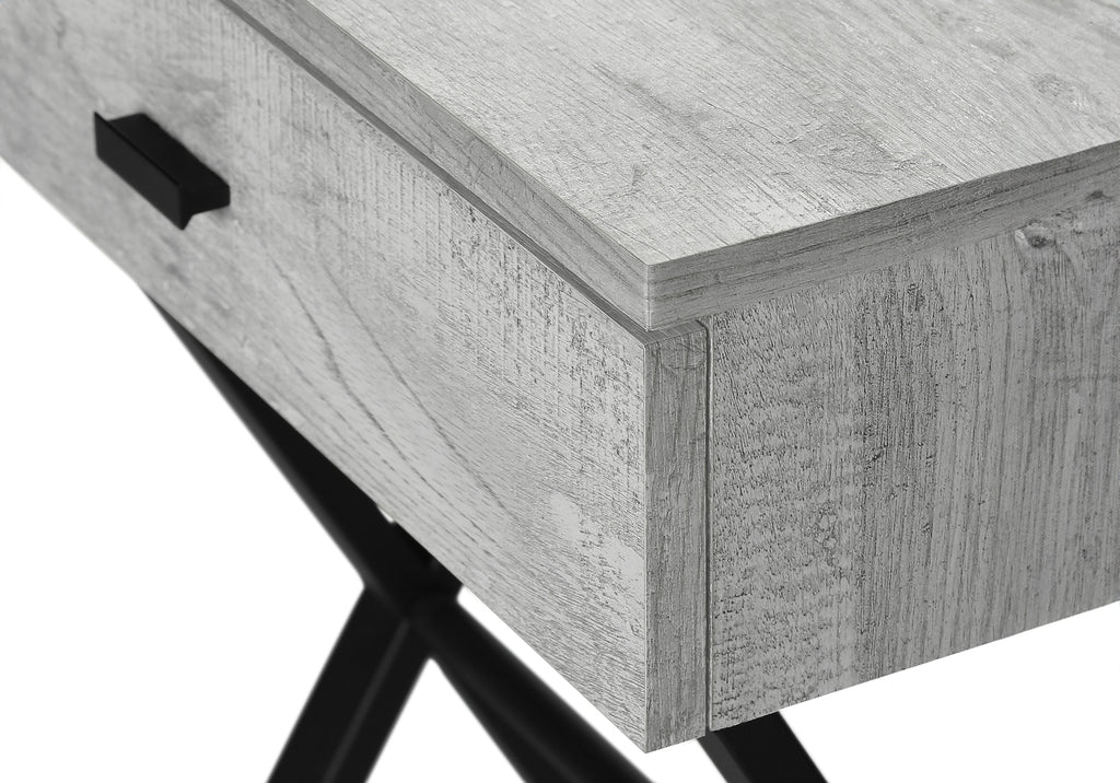 ACCENT TABLE - 24""H / GREY RECLAIMED WOOD / BLACK METAL