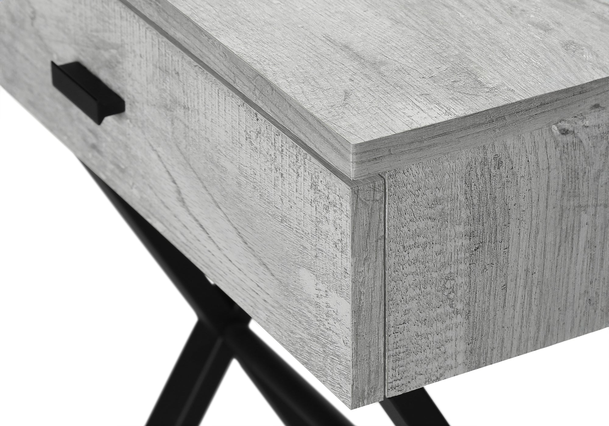 ACCENT TABLE - 24""H / GREY RECLAIMED WOOD / BLACK METAL