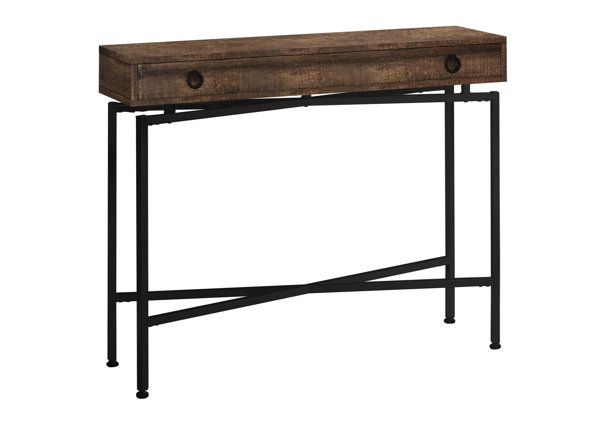 ACCENT TABLE - 42""L / BROWN RECLAIMED WOOD/ BLACK CONSOLE
