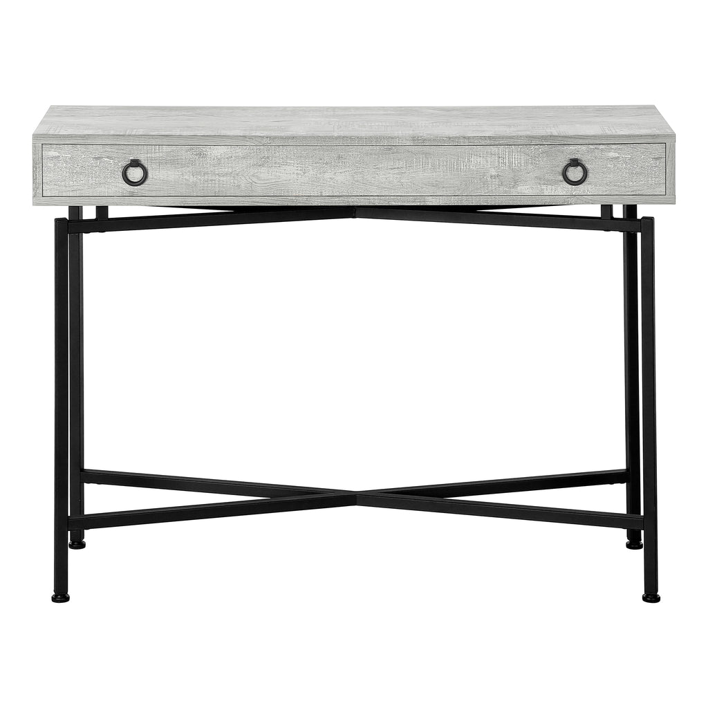 ACCENT TABLE - 42""L / GREY RECLAIMED WOOD / BLACK CONSOLE