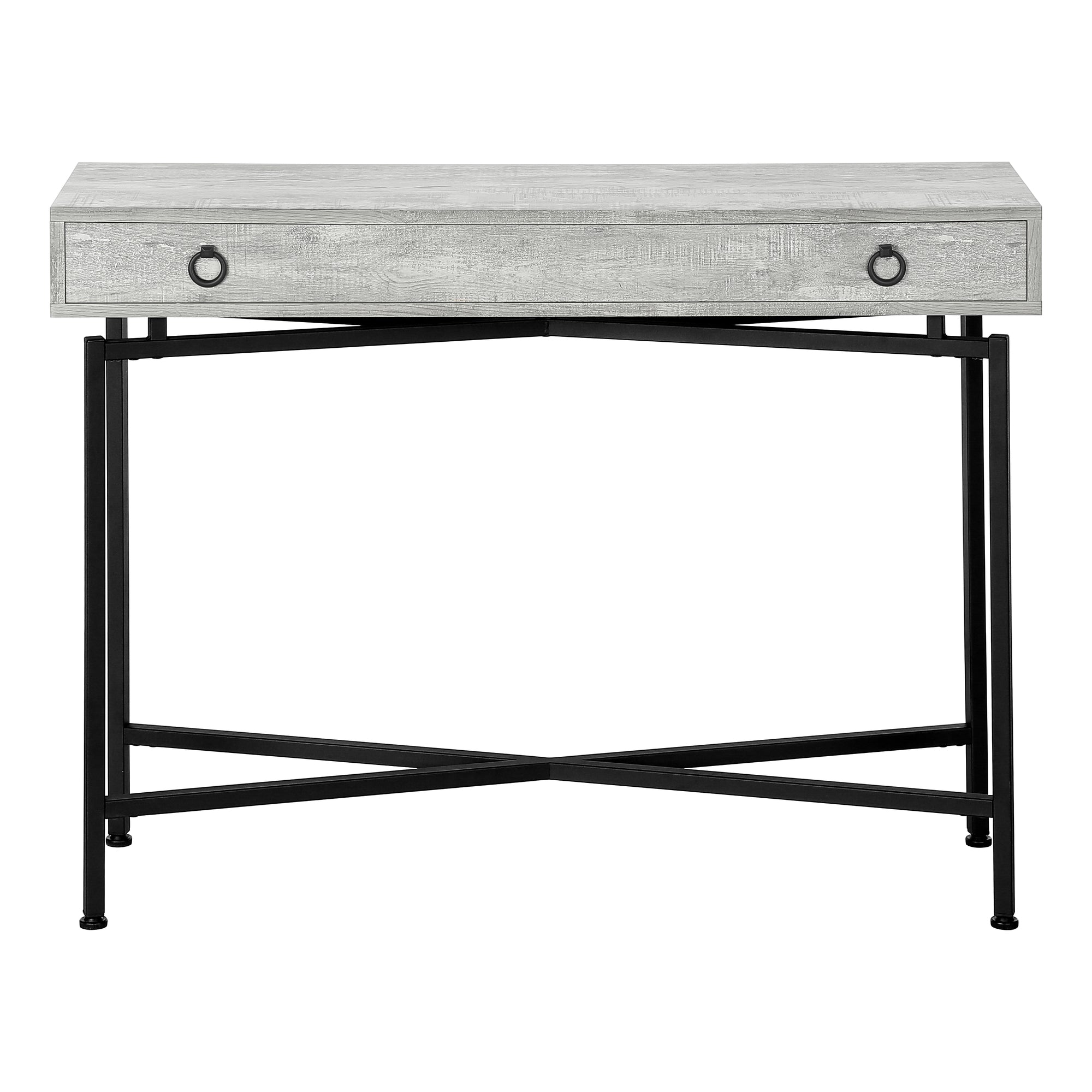 ACCENT TABLE - 42""L / GREY RECLAIMED WOOD / BLACK CONSOLE