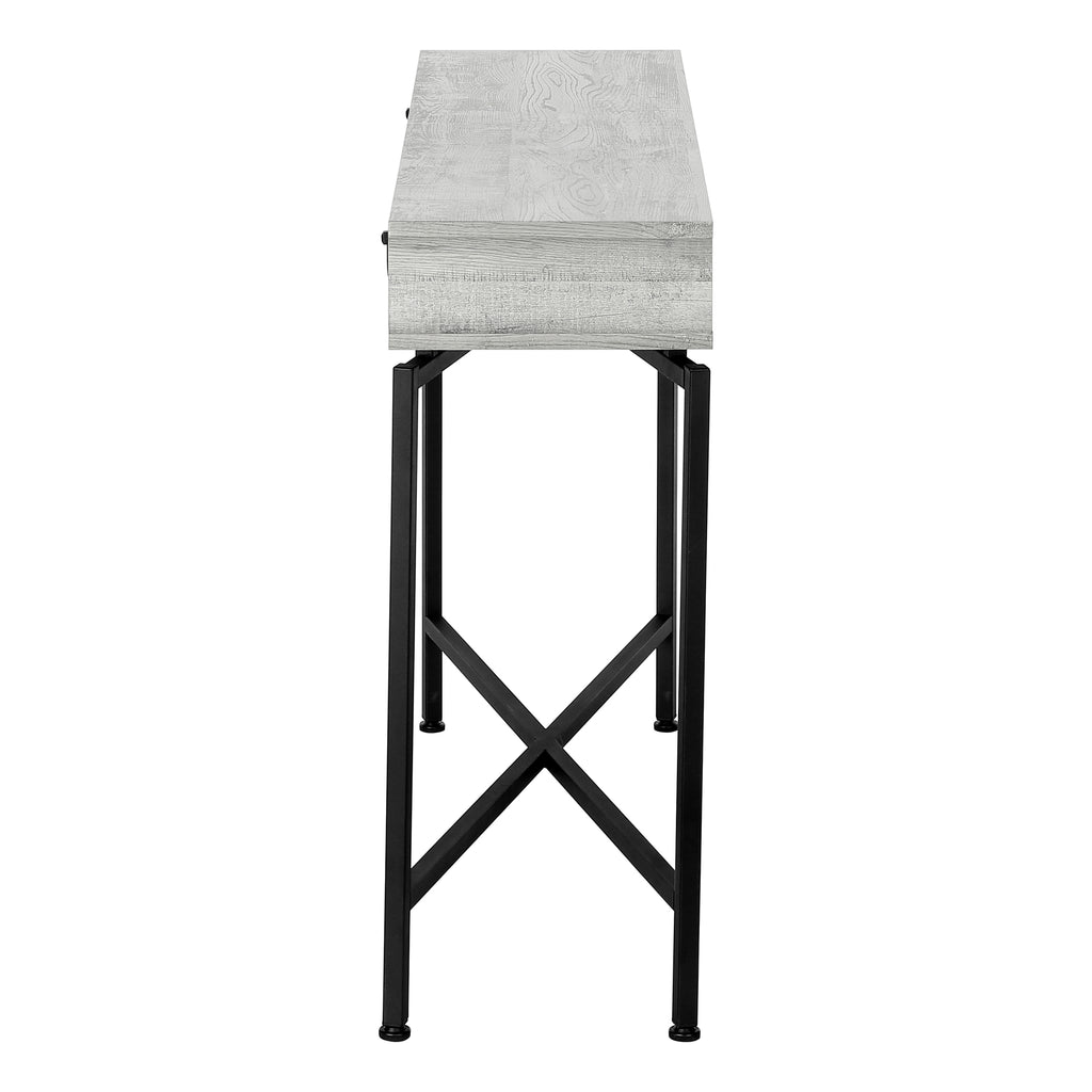 ACCENT TABLE - 42""L / GREY RECLAIMED WOOD / BLACK CONSOLE