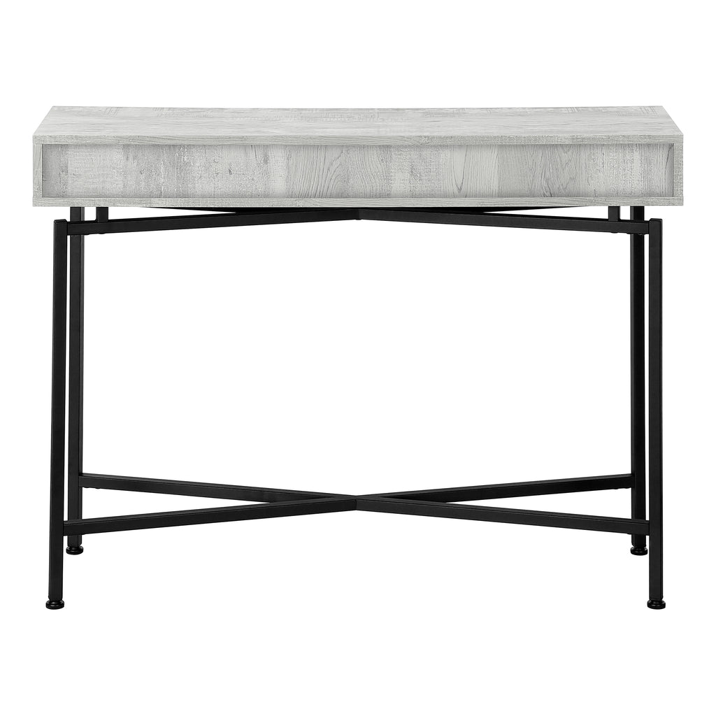 ACCENT TABLE - 42""L / GREY RECLAIMED WOOD / BLACK CONSOLE