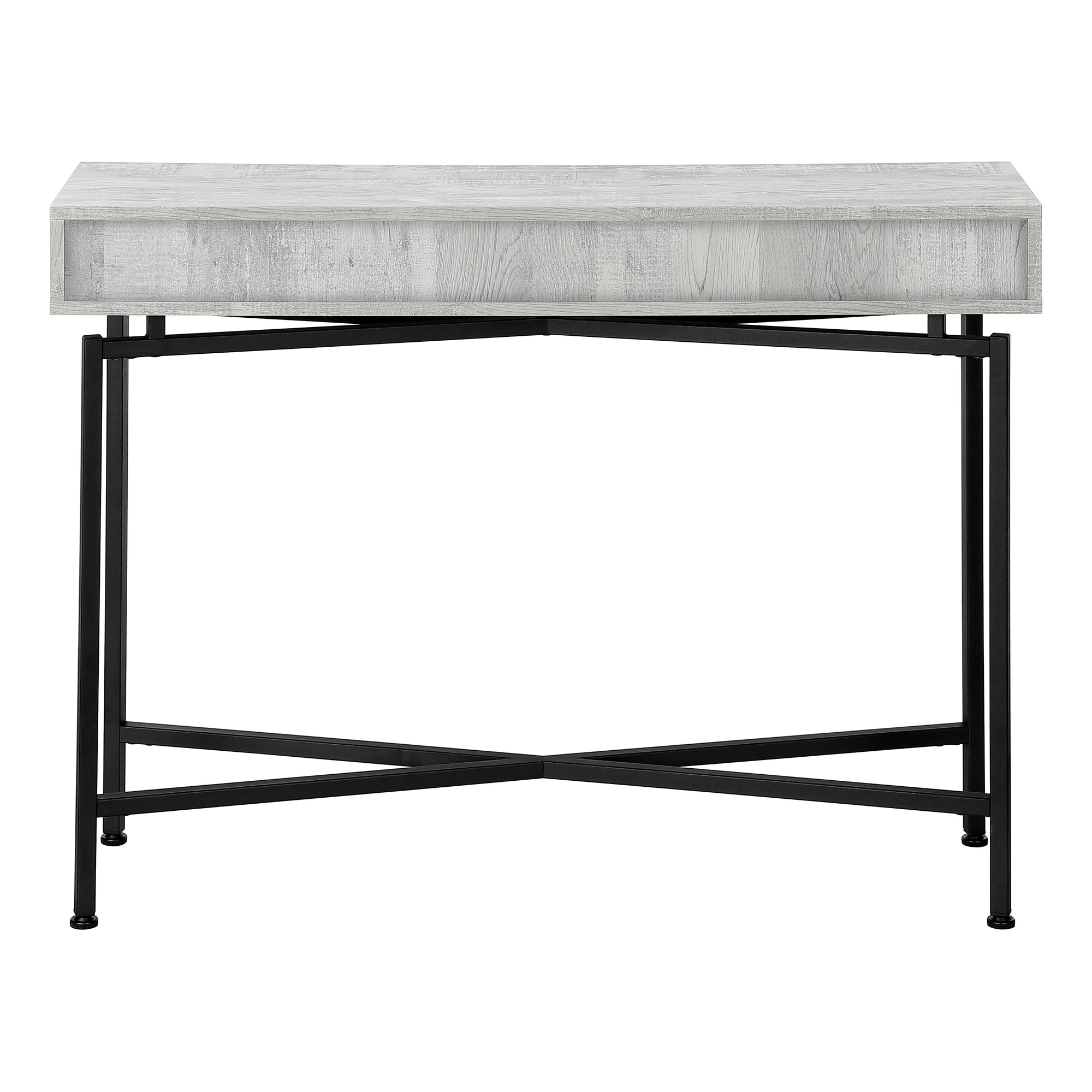 ACCENT TABLE - 42""L / GREY RECLAIMED WOOD / BLACK CONSOLE