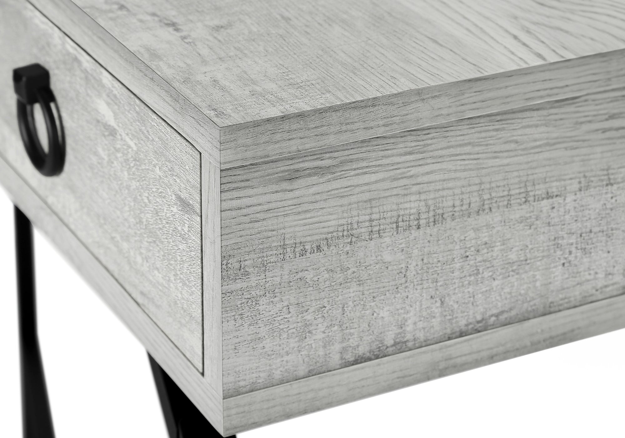 ACCENT TABLE - 42""L / GREY RECLAIMED WOOD / BLACK CONSOLE