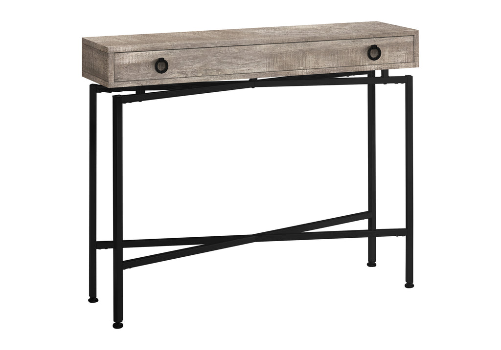 ACCENT TABLE - 42""L / TAUPE RECLAIMED WOOD/ BLACK CONSOLE