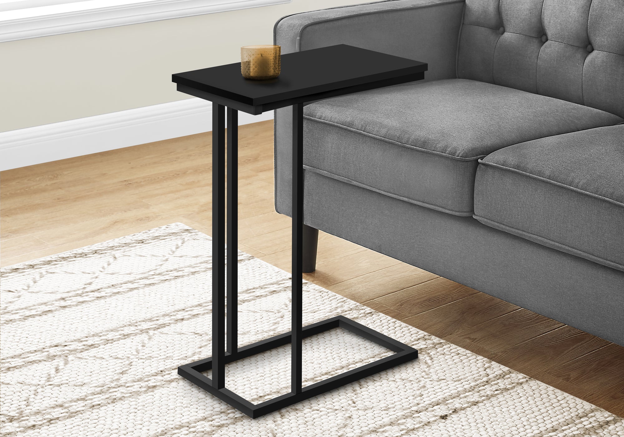 ACCENT TABLE - 25""H / BLACK / BLACK METAL
