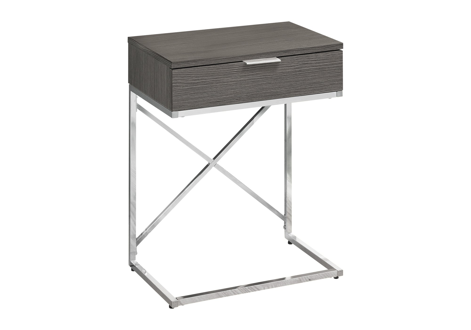 ACCENT TABLE - 24""H / GREY / CHROME METAL
