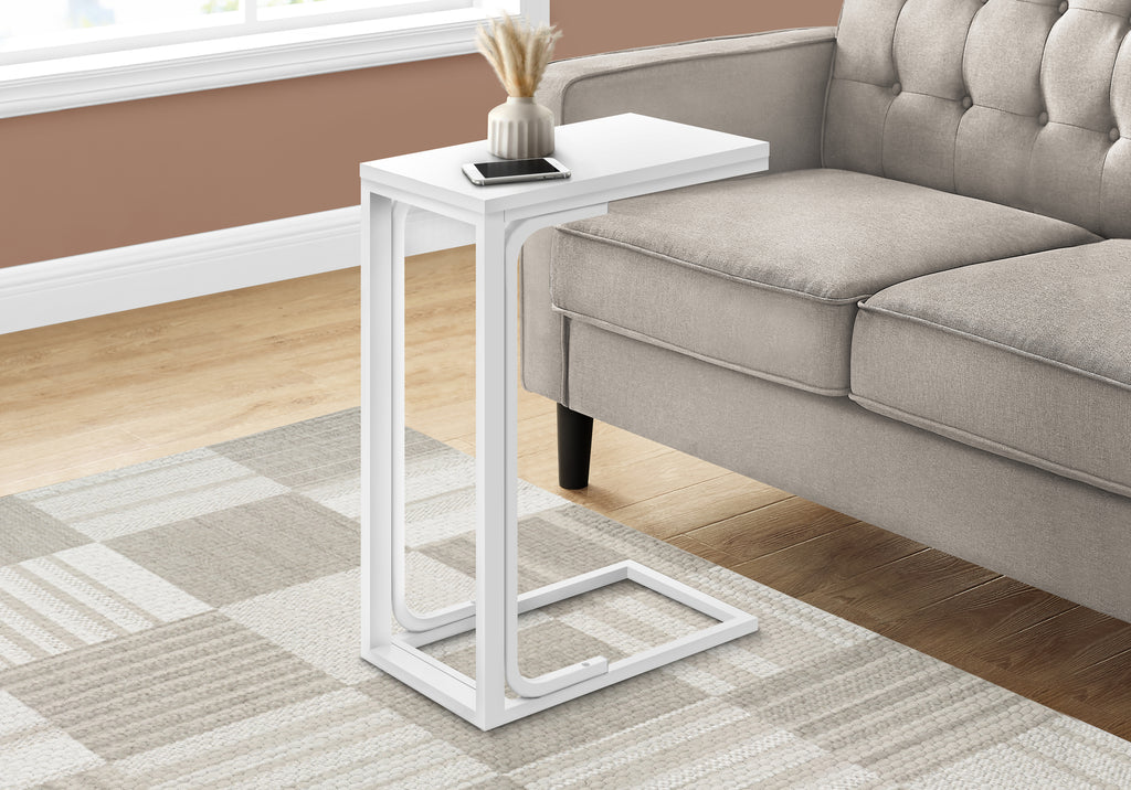 ACCENT TABLE - 25""H /WHITE / WHITE METAL