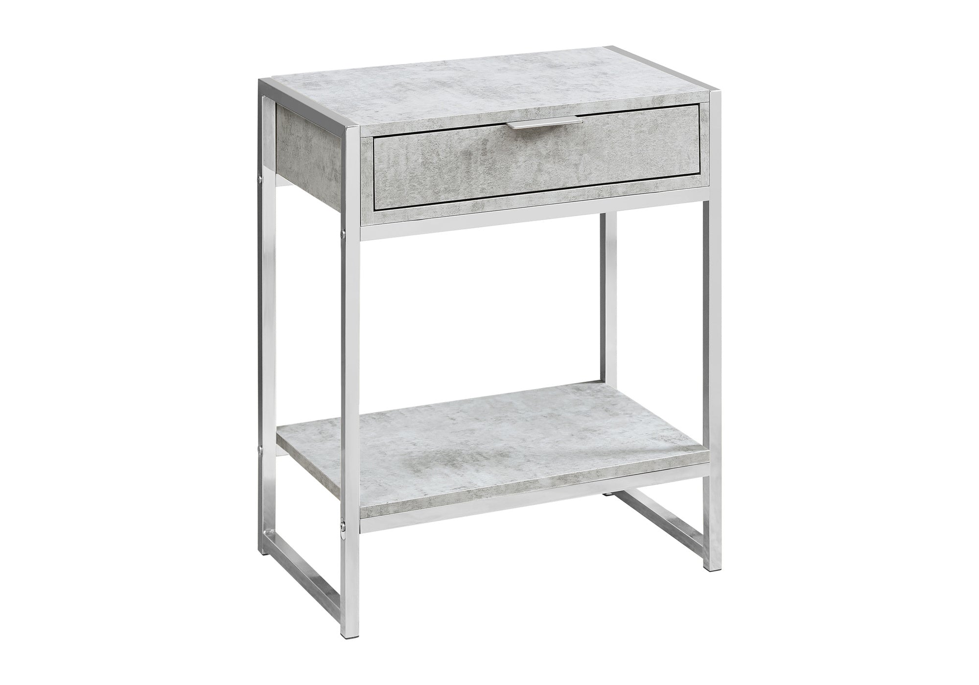 ACCENT TABLE - 24""H / GREY CEMENT / CHROME METAL