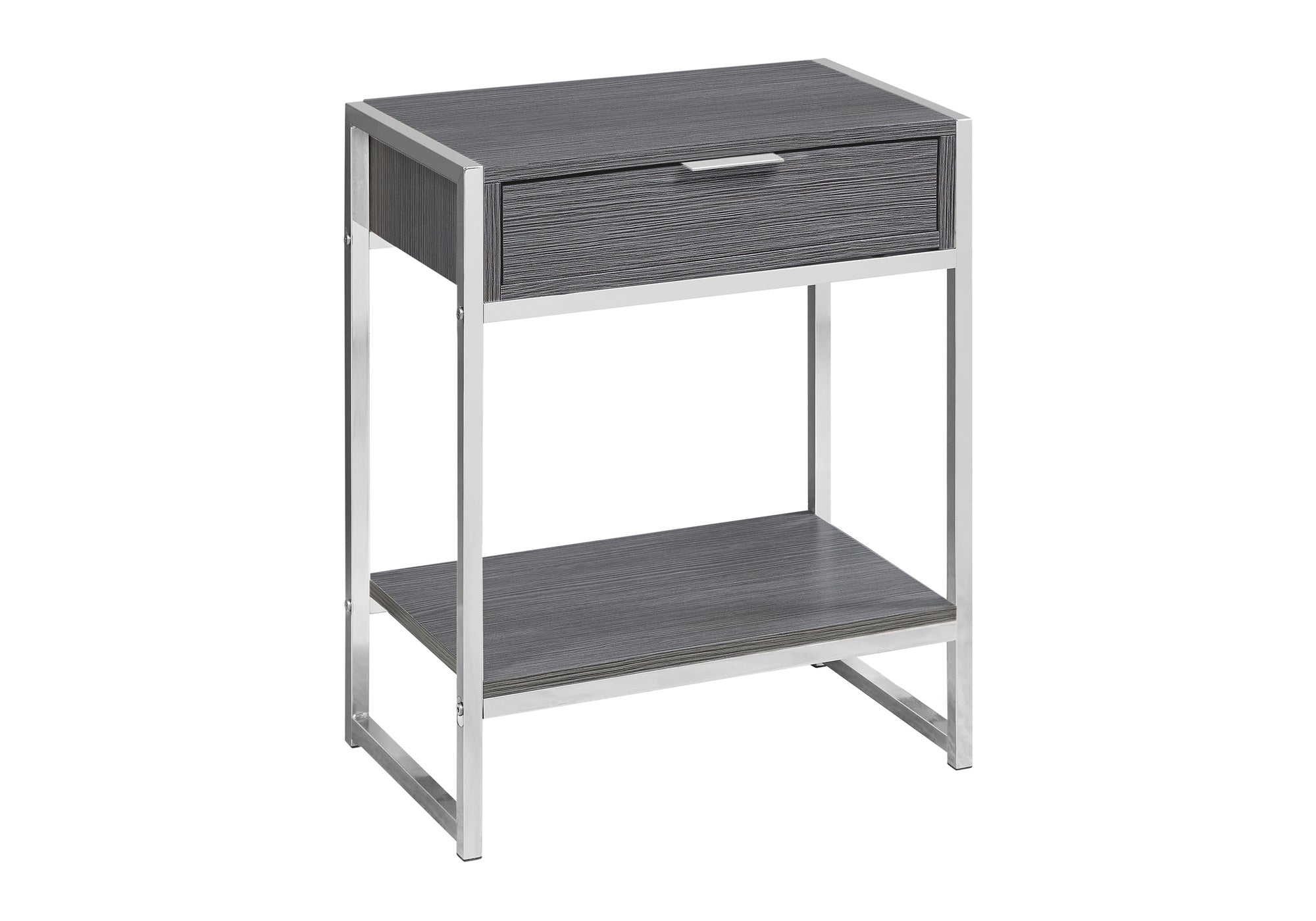 ACCENT TABLE - 24""H / GREY / CHROME METAL