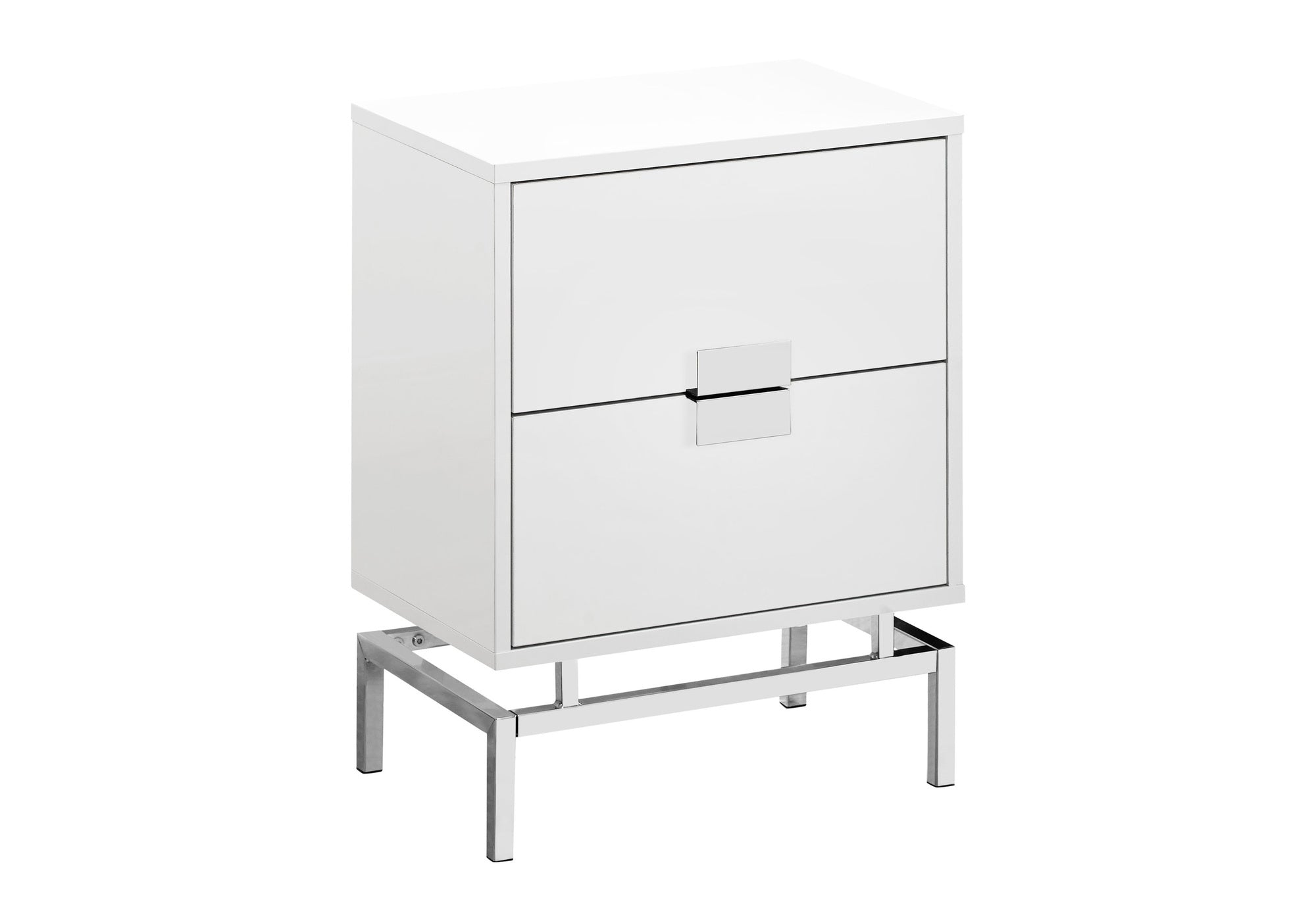 ACCENT TABLE - 24""H / GLOSSY WHITE / CHROME METAL