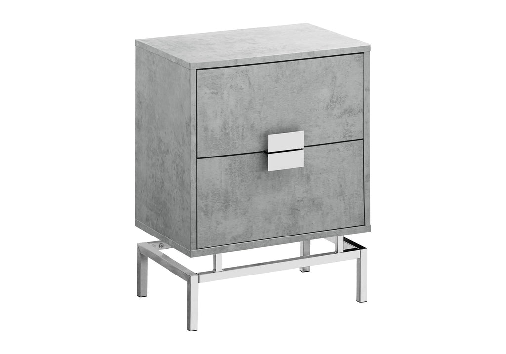 ACCENT TABLE - 24""H / GREY CEMENT / CHROME METAL