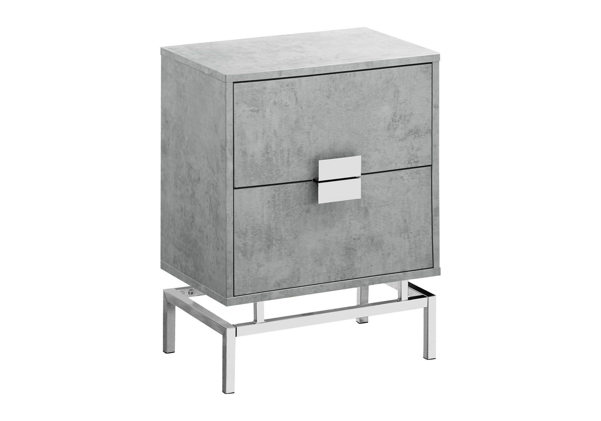 ACCENT TABLE - 24""H / GREY CEMENT / CHROME METAL