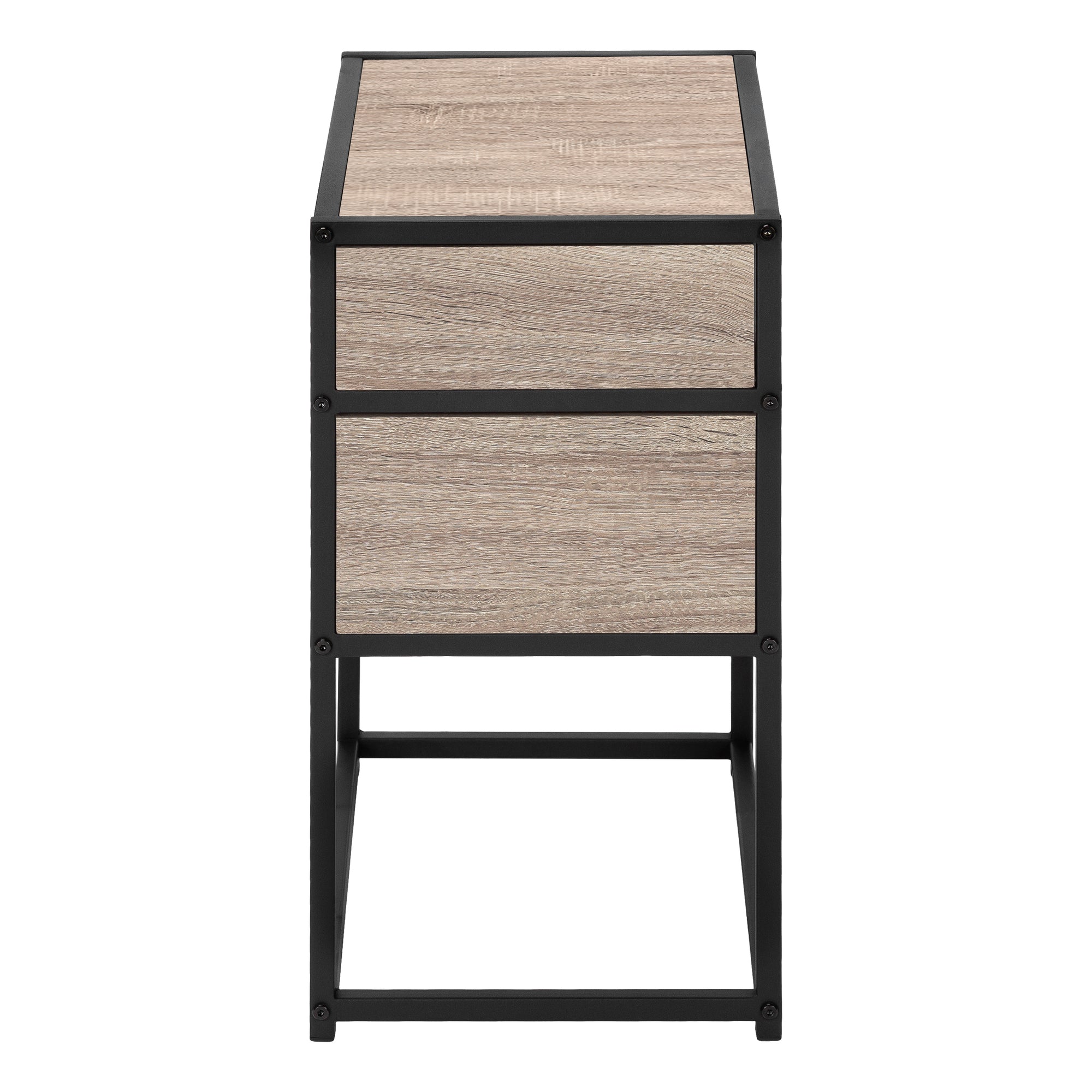 ACCENT TABLE - 22""H / DARK TAUPE / BLACK METAL