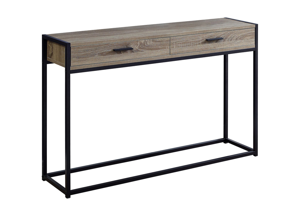 ACCENT TABLE - 48""L / DARK TAUPE / BLACK HALL CONSOLE