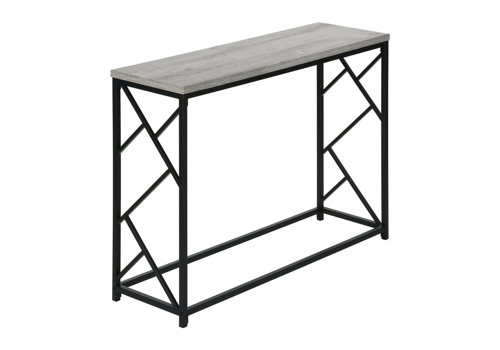 ACCENT TABLE - 44""L / GREY / BLACK METAL HALL CONSOLE