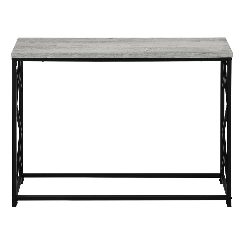 ACCENT TABLE - 44""L / GREY / BLACK METAL HALL CONSOLE