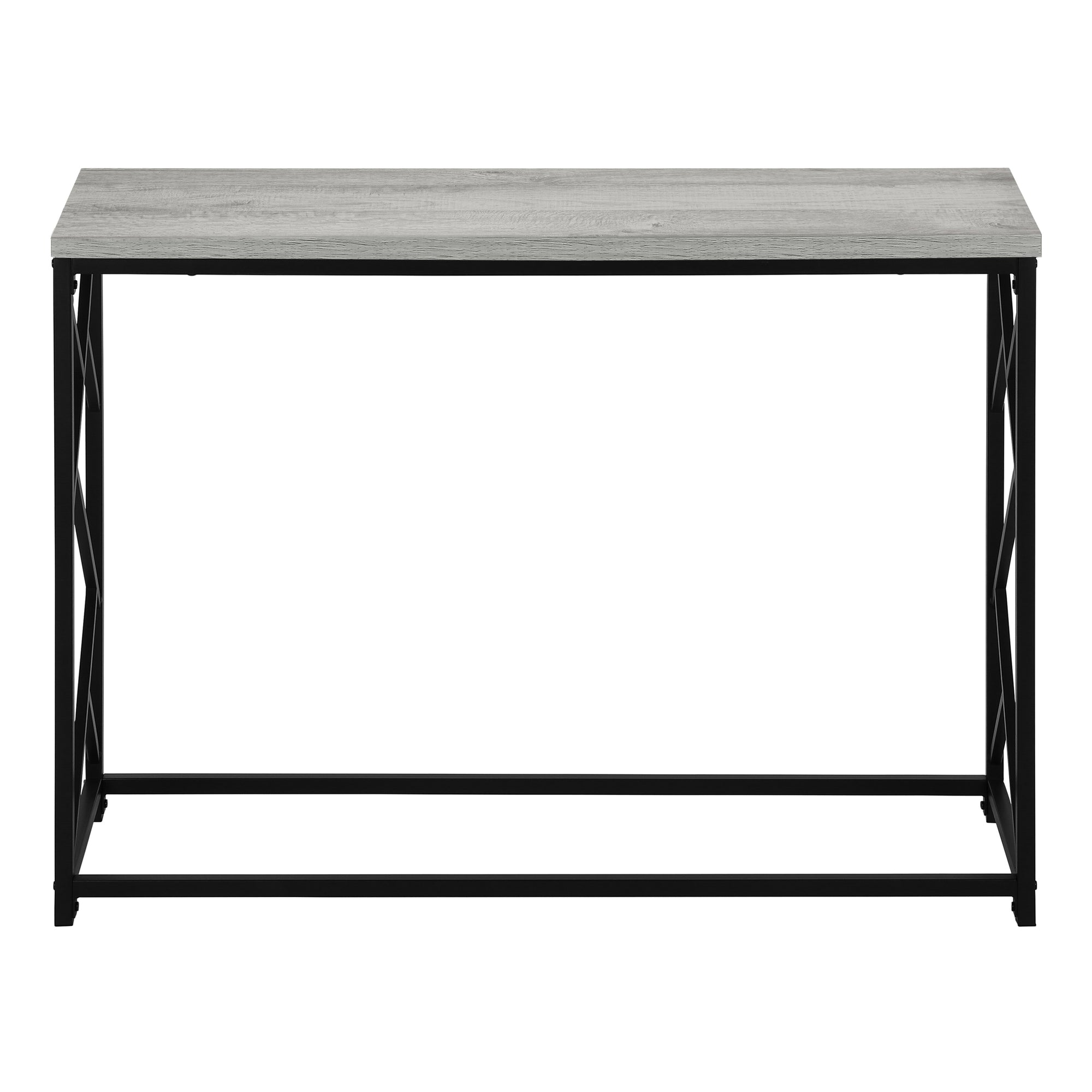 ACCENT TABLE - 44""L / GREY / BLACK METAL HALL CONSOLE
