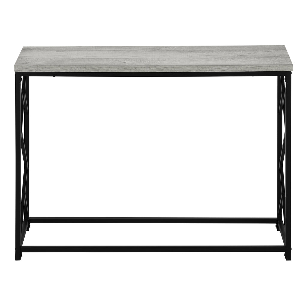 ACCENT TABLE - 44""L / GREY / BLACK METAL HALL CONSOLE