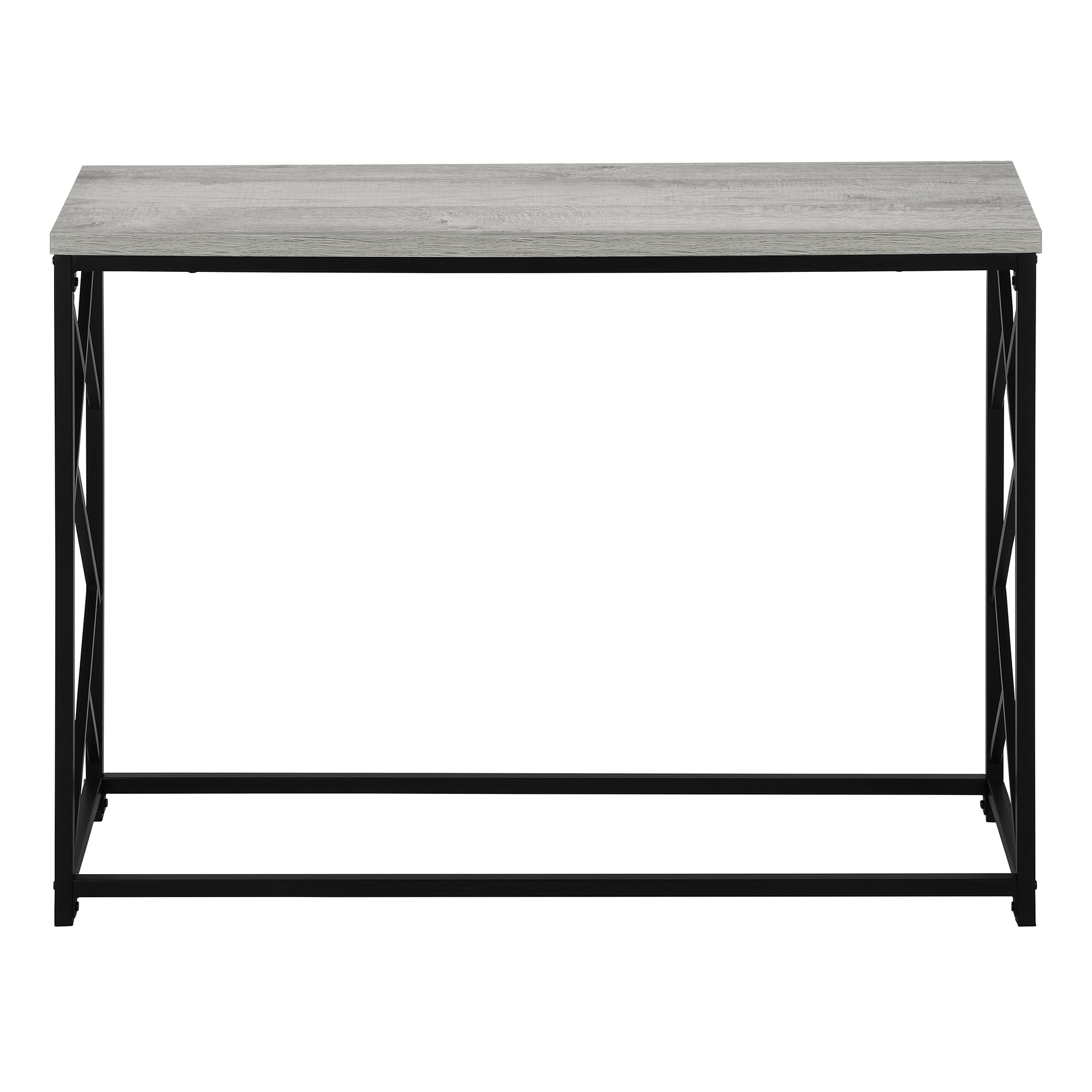 ACCENT TABLE - 44""L / GREY / BLACK METAL HALL CONSOLE