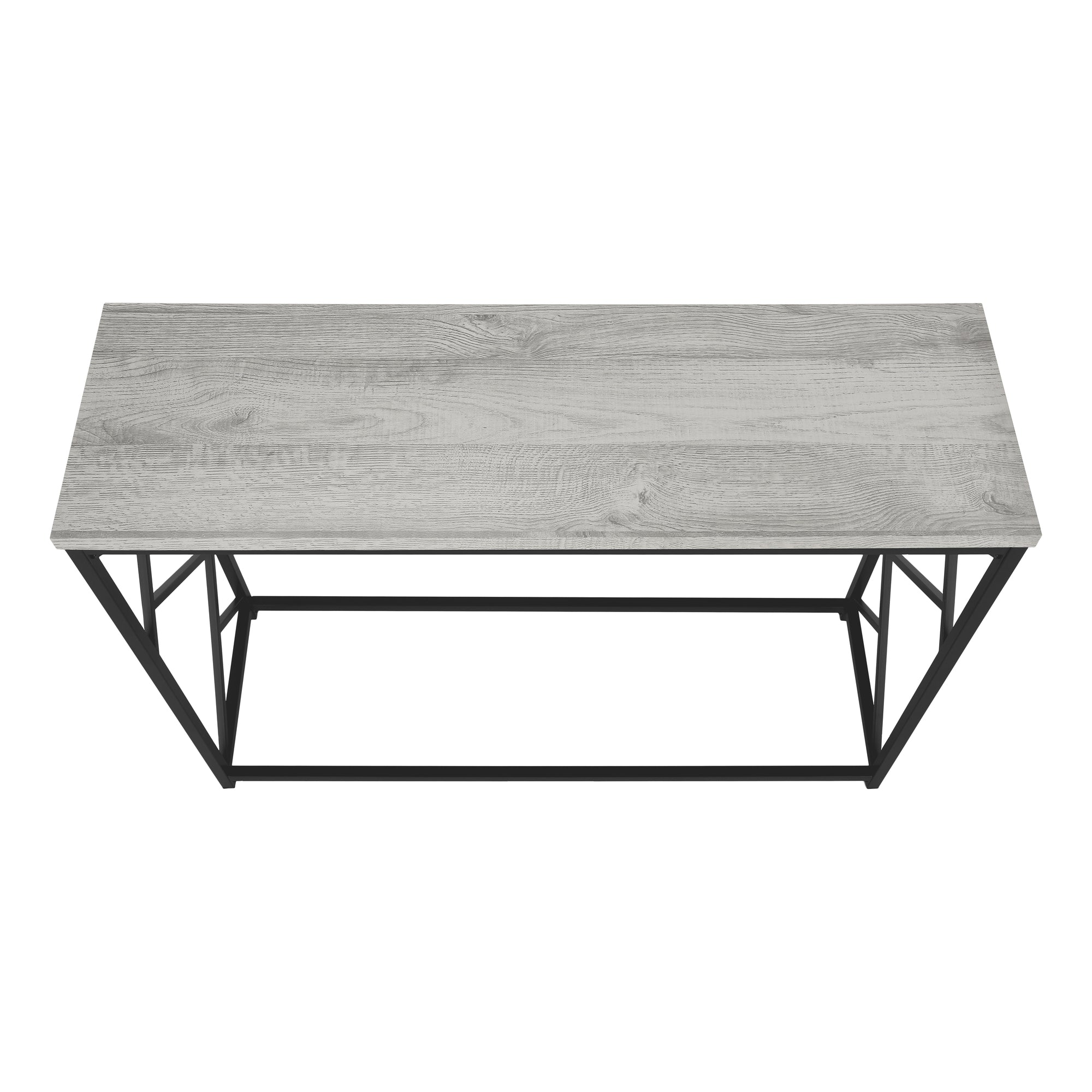 ACCENT TABLE - 44""L / GREY / BLACK METAL HALL CONSOLE