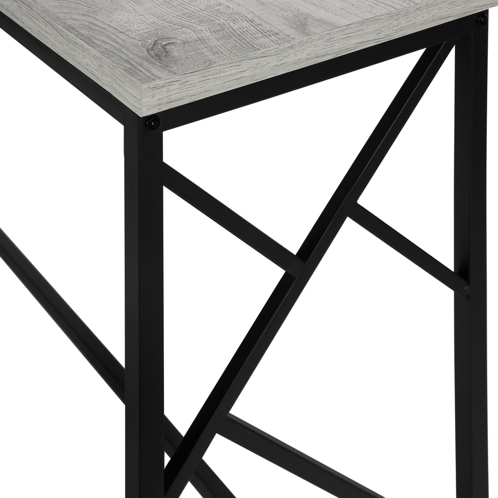 ACCENT TABLE - 44""L / GREY / BLACK METAL HALL CONSOLE