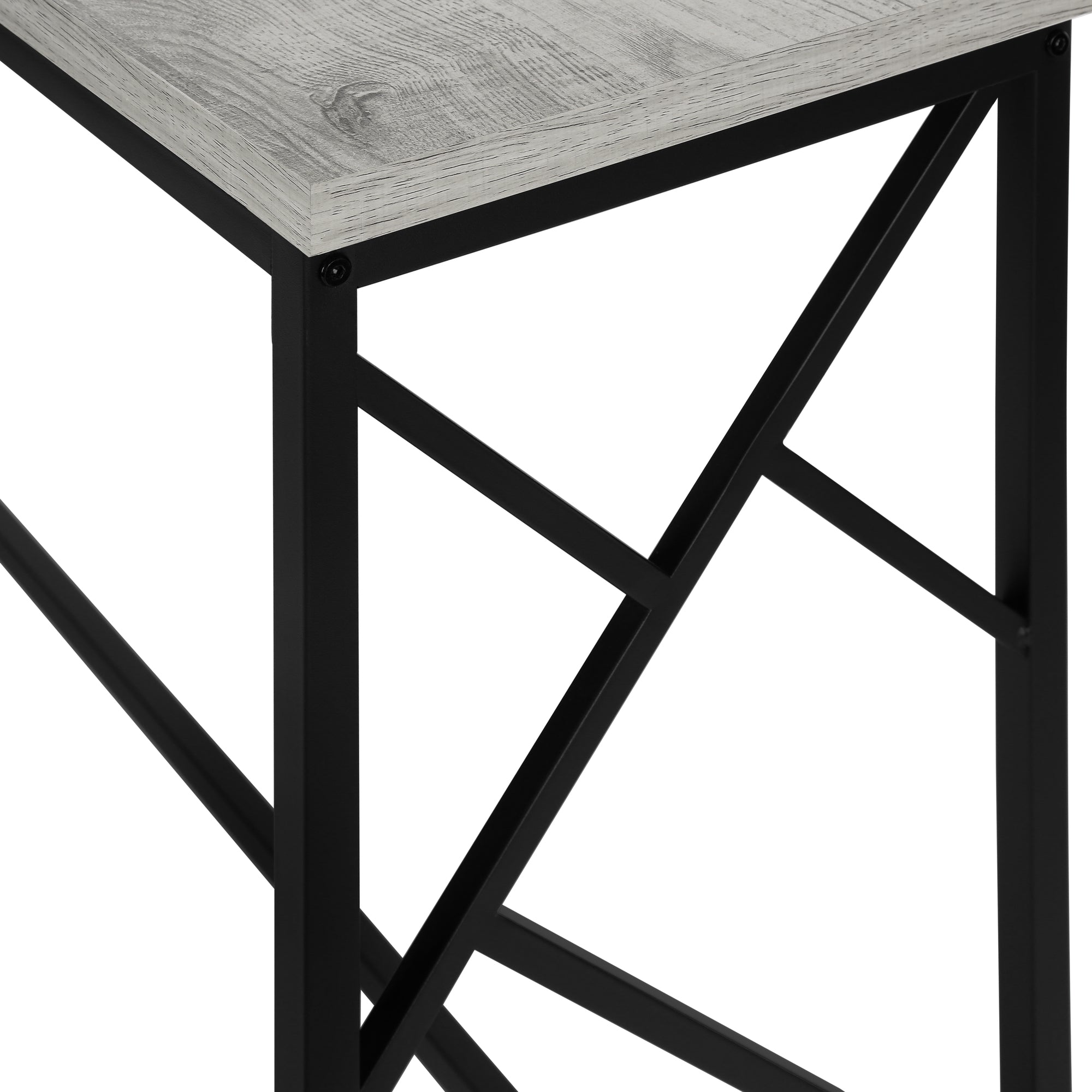 ACCENT TABLE - 44""L / GREY / BLACK METAL HALL CONSOLE