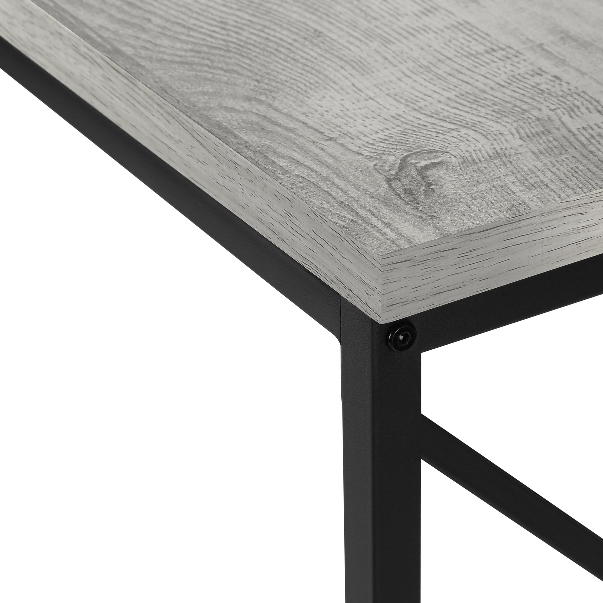ACCENT TABLE - 44""L / GREY / BLACK METAL HALL CONSOLE