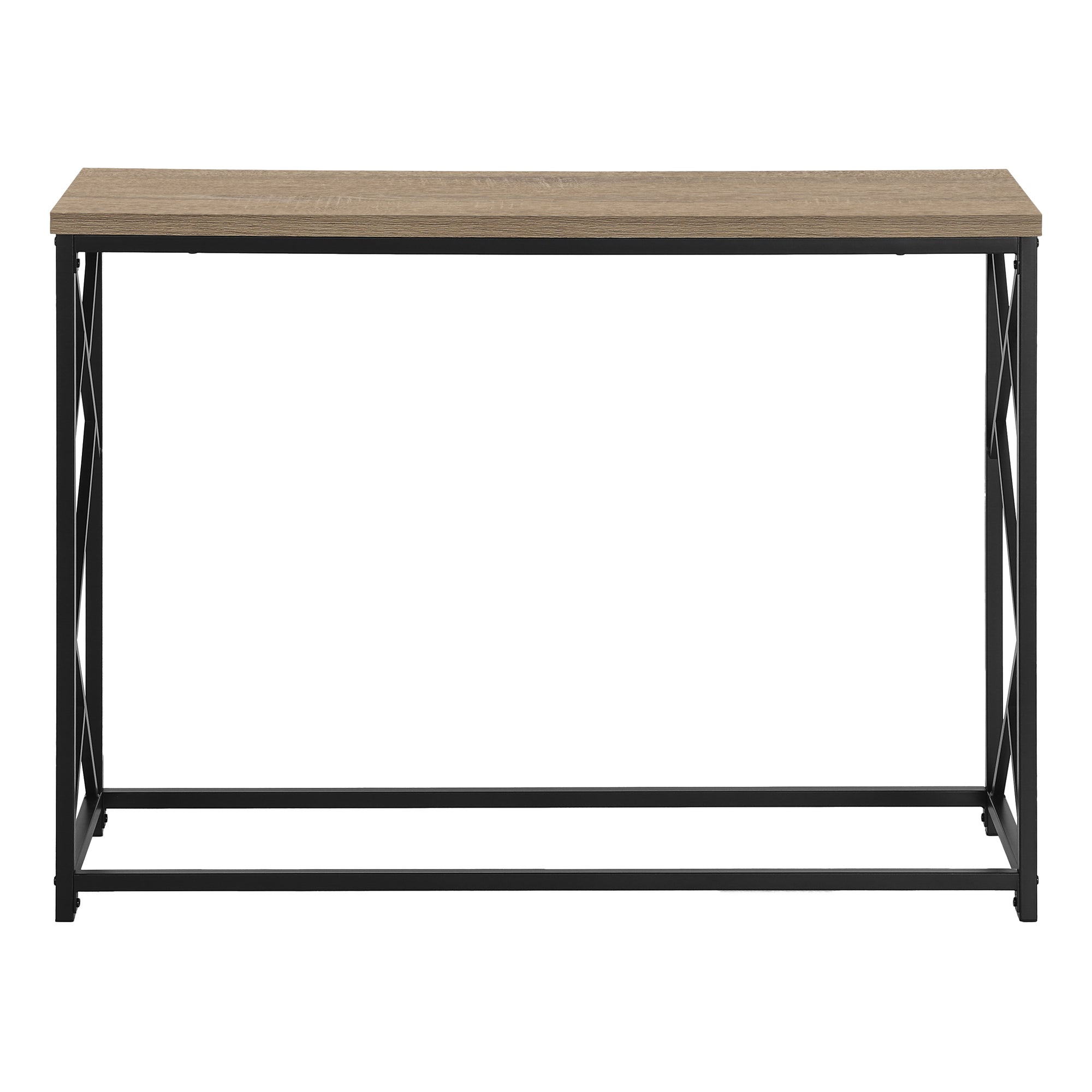 ACCENT TABLE - 44""L / TAUPE / BLACK METAL HALL CONSOLE