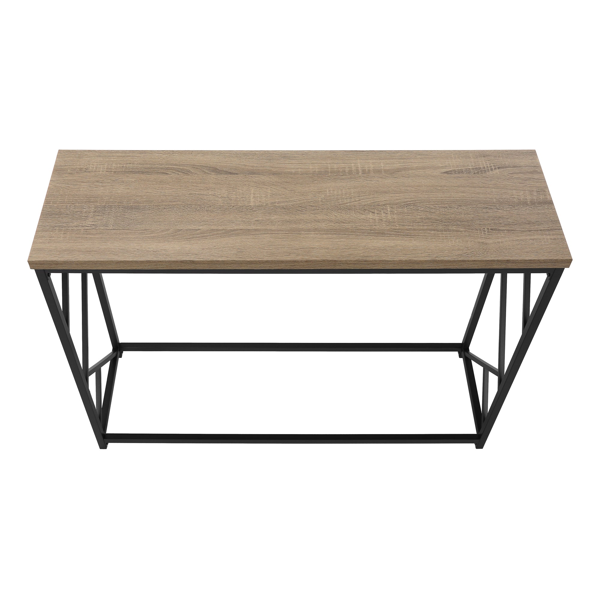 ACCENT TABLE - 44""L / TAUPE / BLACK METAL HALL CONSOLE
