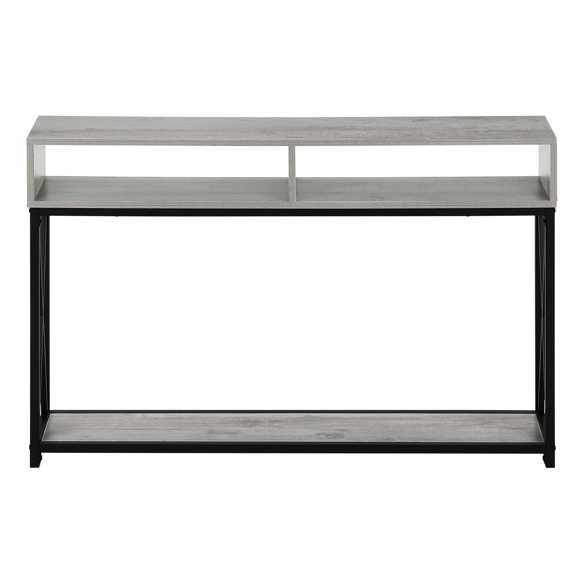 ACCENT TABLE - 48""L / GREY / BLACK METAL HALL CONSOLE