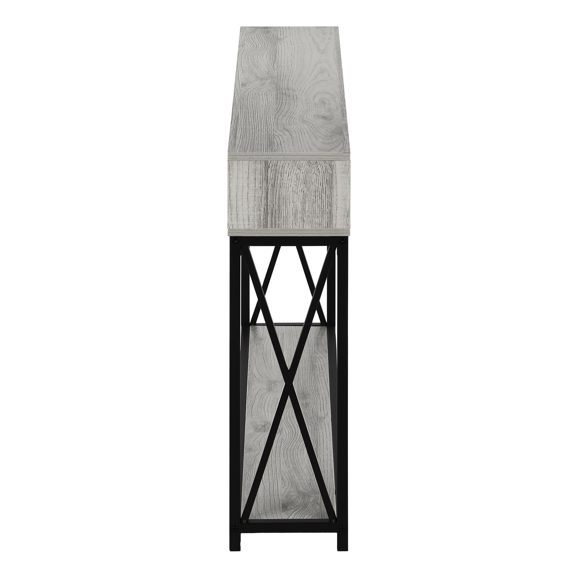 ACCENT TABLE - 48""L / GREY / BLACK METAL HALL CONSOLE