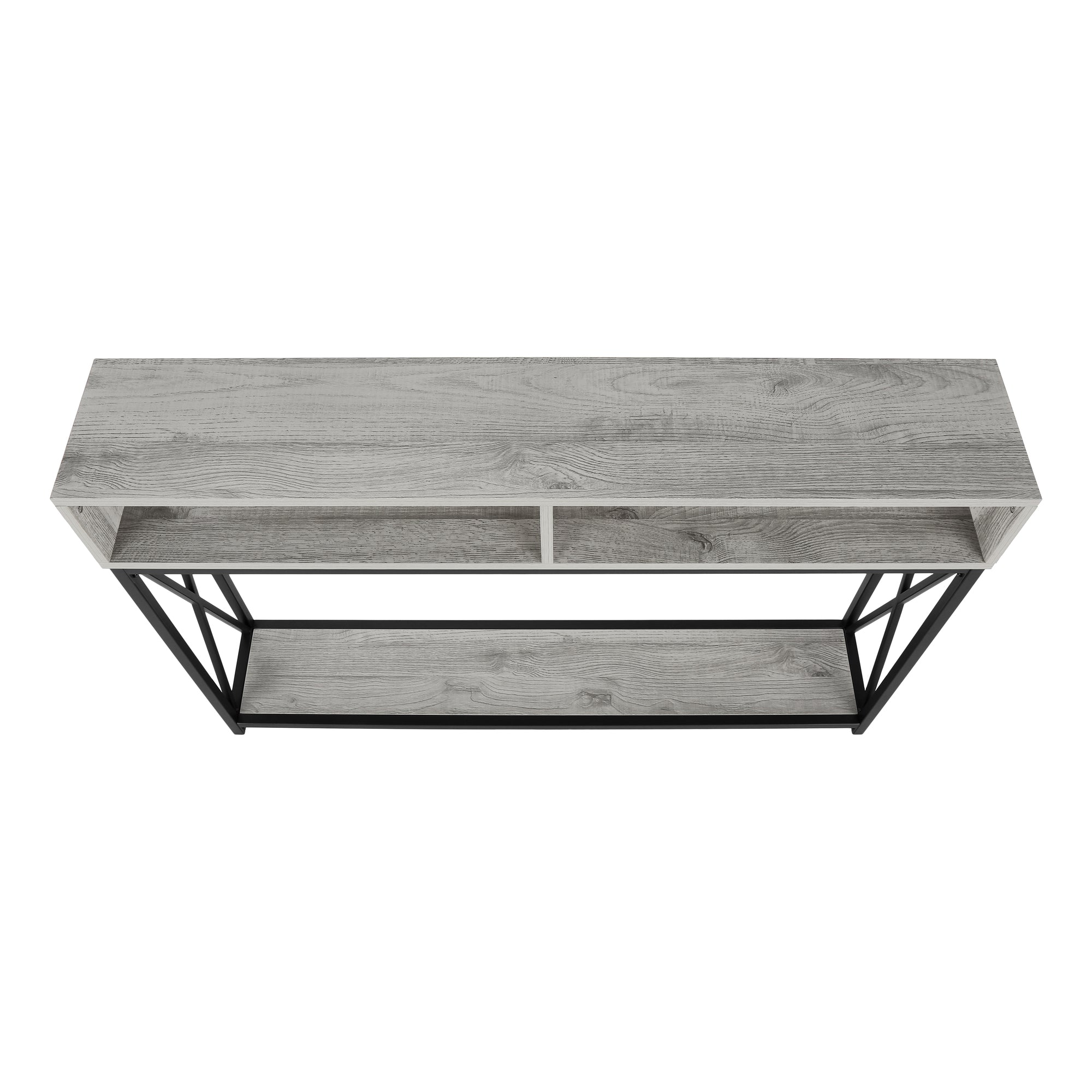 ACCENT TABLE - 48""L / GREY / BLACK METAL HALL CONSOLE