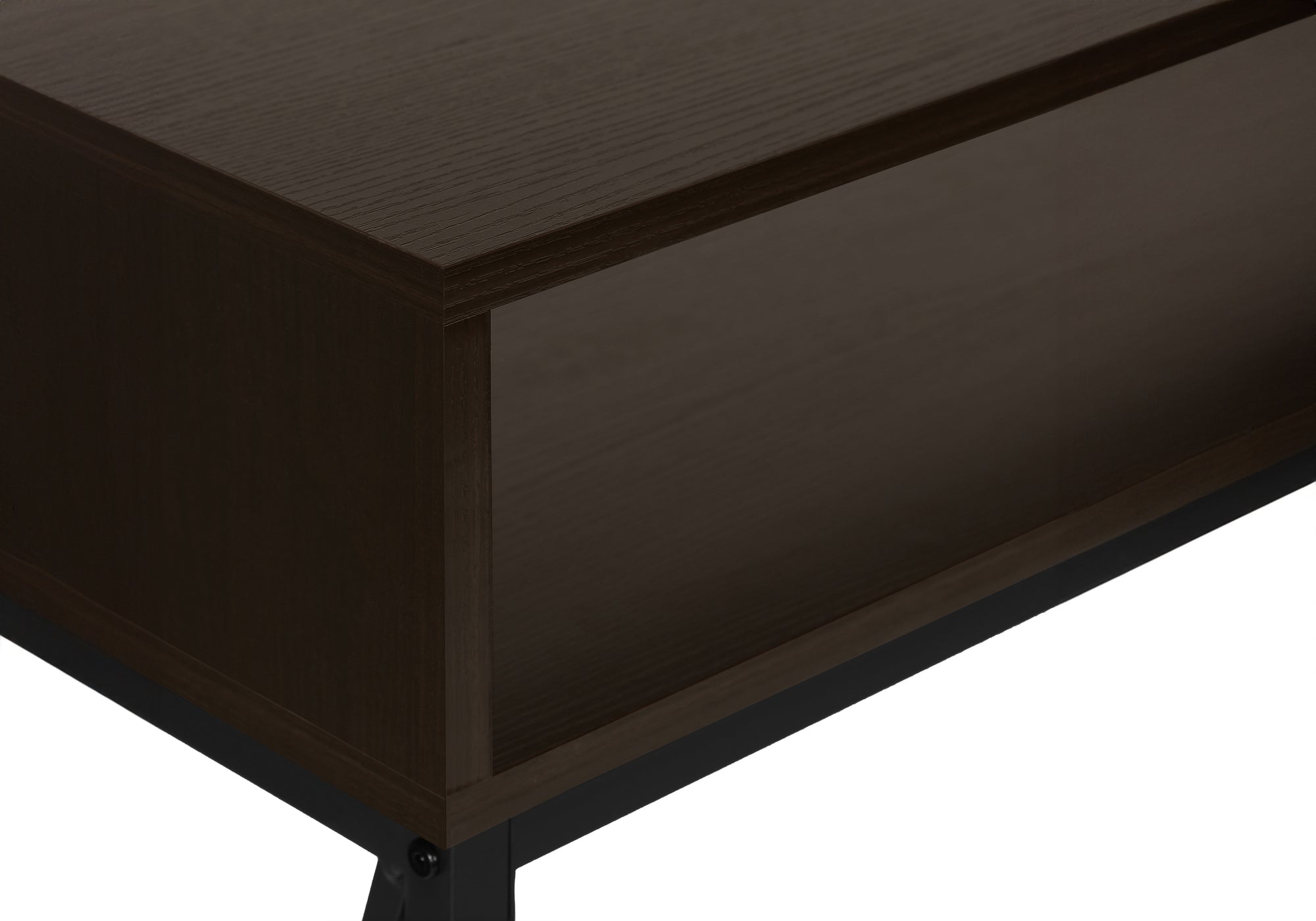 ACCENT TABLE - 48""L / ESPRESSO / BLACK METAL HALL CONSOLE
