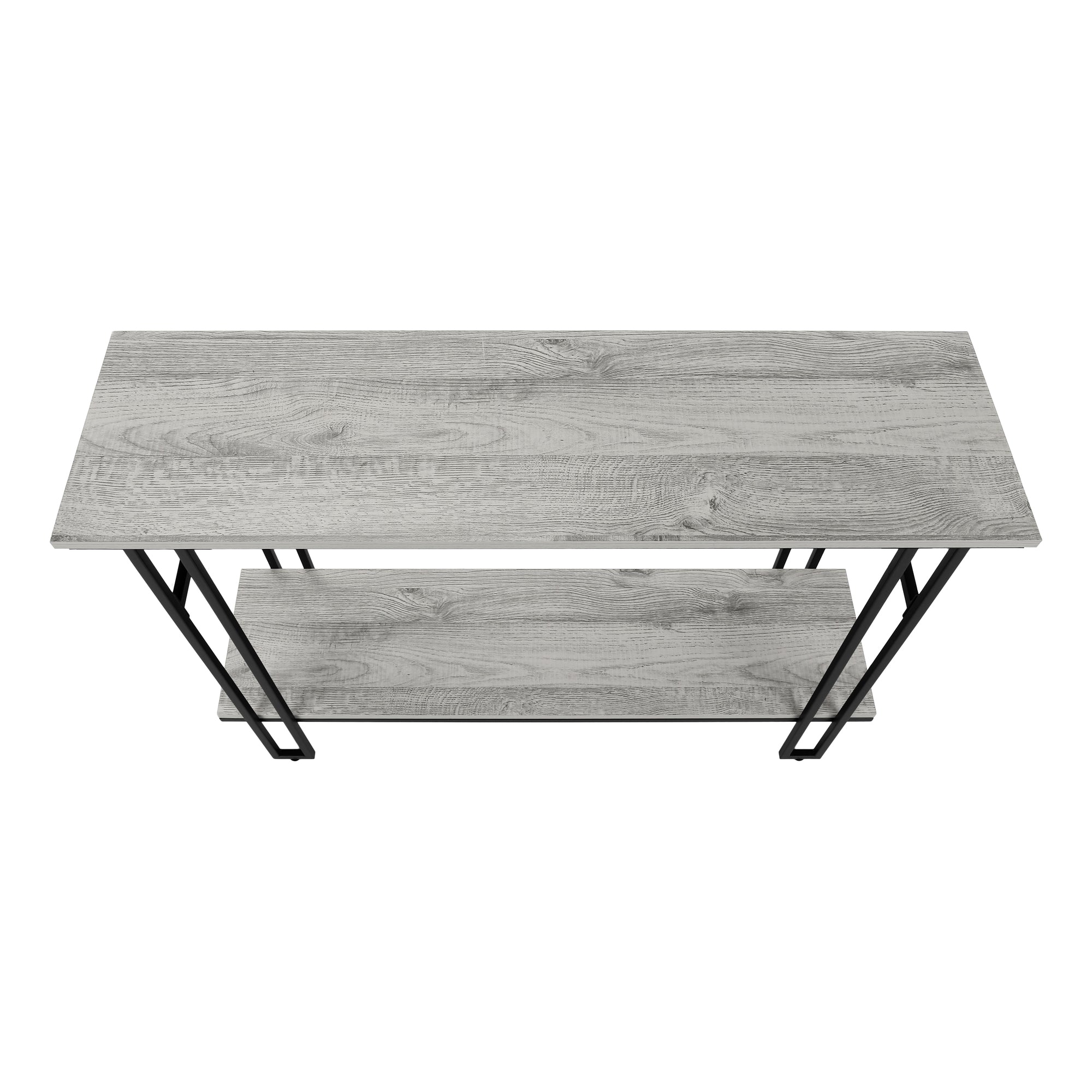 ACCENT TABLE - 48""L / GREY / BLACK METAL HALL CONSOLE
